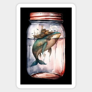 Steampunk Whale in a Jar Sticker